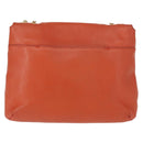 MCM Studs Chain Shoulder Bag Leather Orange Gold Auth 149467-3