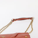 MCM Studs Chain Shoulder Bag Leather Orange Gold Auth 149467-8