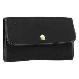 Christian Dior Trotter Canvas Clutch Bag Black Gold Auth 149470
