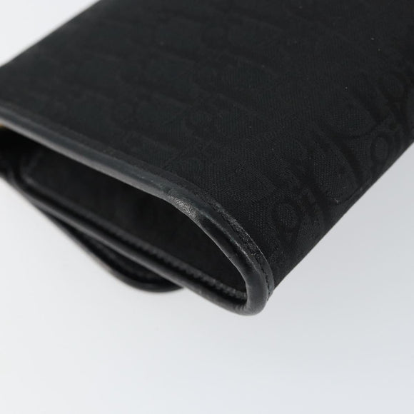 Christian Dior Trotter Canvas Clutch Bag Black Gold Auth 149470