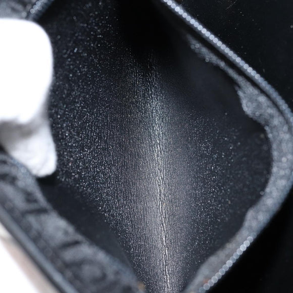 Christian Dior Trotter Canvas Clutch Bag Black Gold Auth 149470