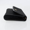 Christian Dior Trotter Canvas Clutch Bag Black Gold Auth 149470-4