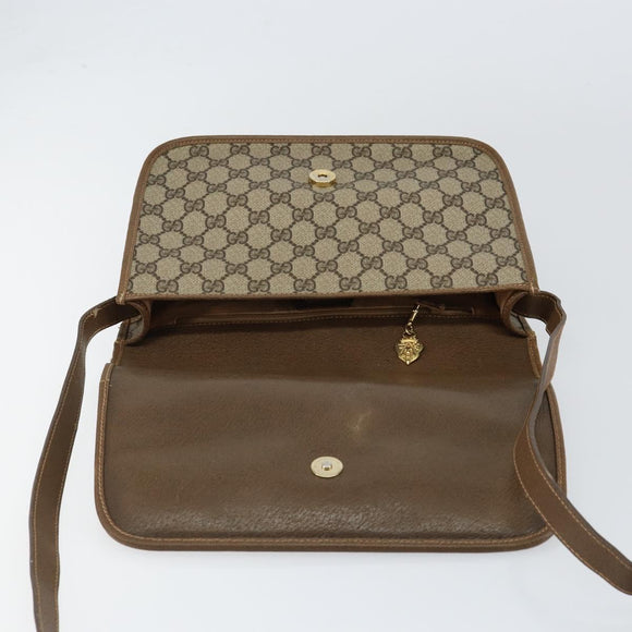 GUCCI GG Supreme Web Sherry Line Shoulder Bag PVC Beige 001 066 0551 Auth 149475