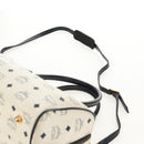 MCM Logogram Vicetos Hand Bag PVC 2way White Gold Auth 149478-16