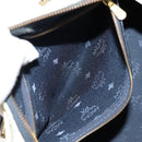 MCM Logogram Vicetos Hand Bag PVC 2way White Gold Auth 149478-26