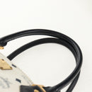 MCM Logogram Vicetos Hand Bag PVC 2way White Gold Auth 149478-14