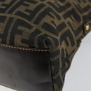 FENDI Zucca Canvas Hand Bag Black Brown Auth 149479-17