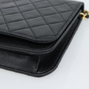 CHANEL Matelasse Chain Shoulder Bag Lamb Skin Black Gold CC Auth 149481-16