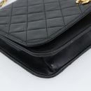 CHANEL Matelasse Chain Shoulder Bag Lamb Skin Black Gold CC Auth 149481-17
