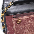 CHANEL Matelasse Chain Shoulder Bag Lamb Skin Black Gold CC Auth 149481-27