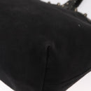 FENDI Studs Celeria Tote Bag Canvas Black Silver Auth 149482-16