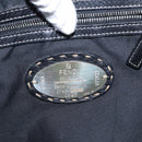 FENDI Studs Celeria Tote Bag Canvas Black Silver Auth 149482-10