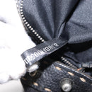 FENDI Studs Celeria Tote Bag Canvas Black Silver Auth 149482-12