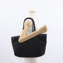 FENDI Studs Celeria Tote Bag Canvas Black Silver Auth 149482-21