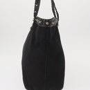 FENDI Studs Celeria Tote Bag Canvas Black Silver Auth 149482-3