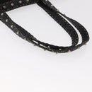 FENDI Studs Celeria Tote Bag Canvas Black Silver Auth 149482-7