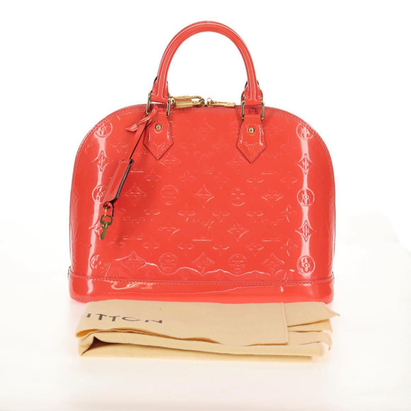 LOUIS VUITTON Monogram Vernis Alma PM Hand Bag Rose Rich M90256 LV Auth 149485V