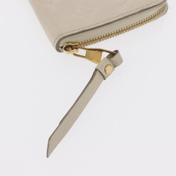 LOUIS VUITTON Monogram Empreinte Zippy Wallet White TN0146 LV Auth 149489