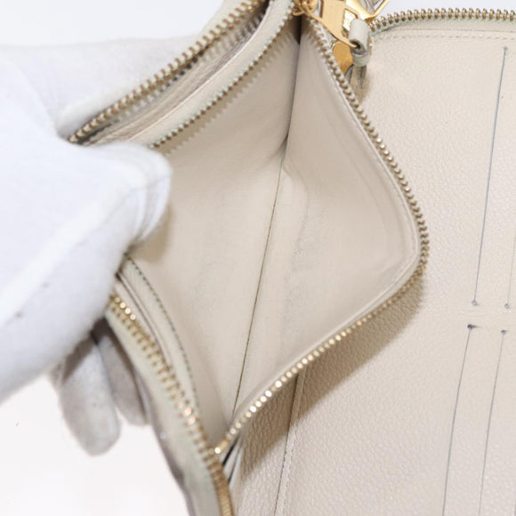 LOUIS VUITTON Monogram Empreinte Zippy Wallet White TN0146 LV Auth 149489