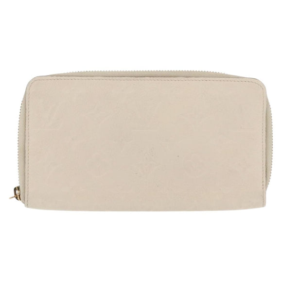LOUIS VUITTON Monogram Empreinte Zippy Wallet White TN0146 LV Auth 149489