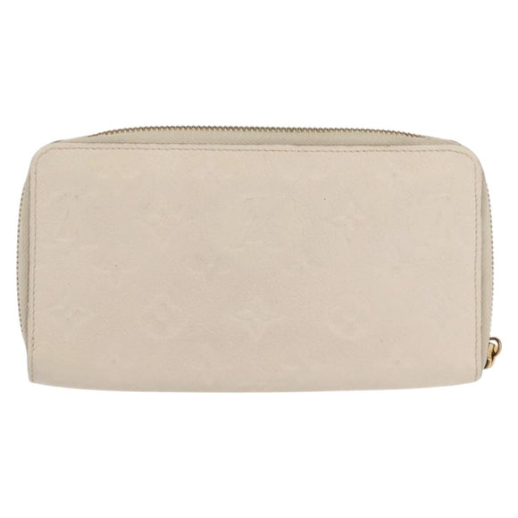 LOUIS VUITTON Monogram Empreinte Zippy Wallet White TN0146 LV Auth 149489