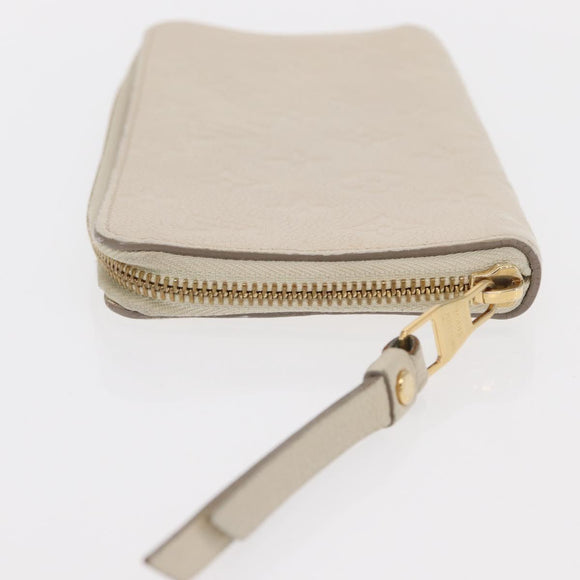 LOUIS VUITTON Monogram Empreinte Zippy Wallet White TN0146 LV Auth 149489