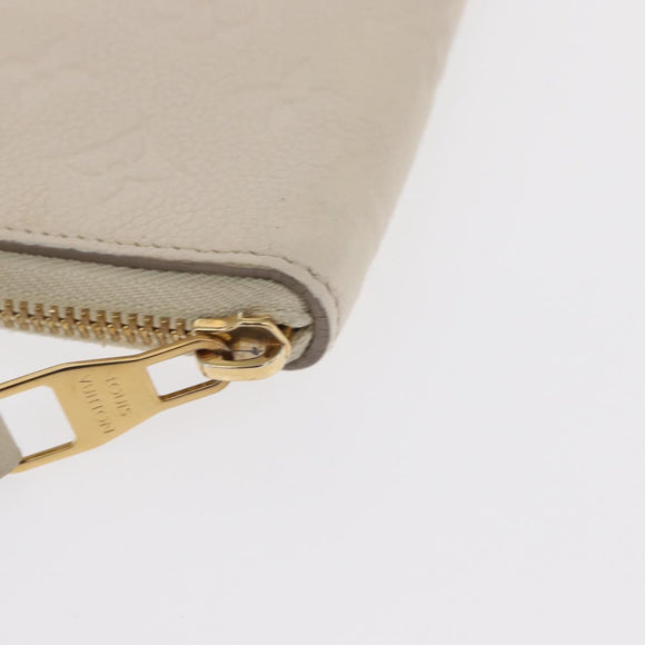 LOUIS VUITTON Monogram Empreinte Zippy Wallet White TN0146 LV Auth 149489