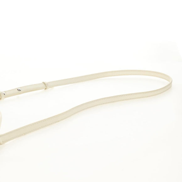 Jimmy Choo Studs Hand Bag Leather 2way White Silver Auth 149491M