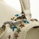 Jimmy Choo Studs Hand Bag Leather 2way White Silver Auth 149491M-19