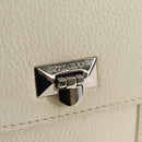 Jimmy Choo Studs Hand Bag Leather 2way White Silver Auth 149491M-20