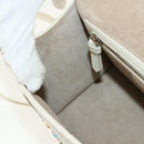 Jimmy Choo Studs Hand Bag Leather 2way White Silver Auth 149491M-26