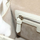 Jimmy Choo Studs Hand Bag Leather 2way White Silver Auth 149491M-27