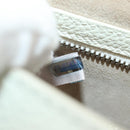 Jimmy Choo Studs Hand Bag Leather 2way White Silver Auth 149491M-12