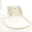 Jimmy Choo Studs Hand Bag Leather 2way White Silver Auth 149491M-8