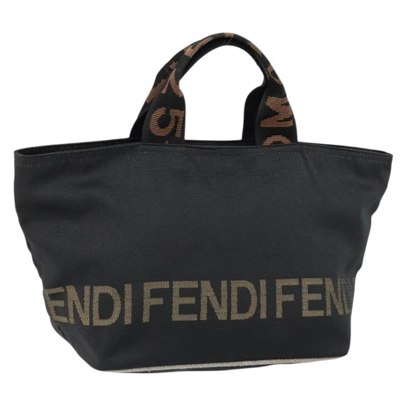 FENDI Hand Bag Nylon Black Auth 149492