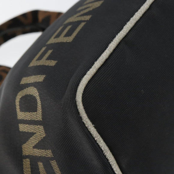 FENDI Hand Bag Nylon Black Auth 149492