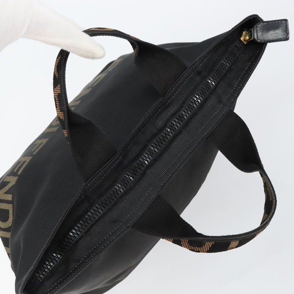 FENDI Hand Bag Nylon Black Auth 149492