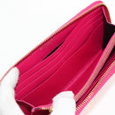 SAINT LAURENT V Stitch Long Wallet Leather Pink CC Auth 149493M-9