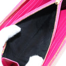 SAINT LAURENT V Stitch Long Wallet Leather Pink CC Auth 149493M-10