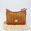 MCM Logogram Vicetos Shoulder Bag PVC Leather Brown Gold Auth 149501-12