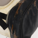 CHANEL Sports Line COCO Mark Backpack Nylon Leather White Silver CC Auth 149508-12