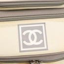 CHANEL Sports Line COCO Mark Backpack Nylon Leather White Silver CC Auth 149508-16