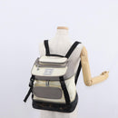 CHANEL Sports Line COCO Mark Backpack Nylon Leather White Silver CC Auth 149508-27
