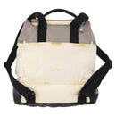 CHANEL Sports Line COCO Mark Backpack Nylon Leather White Silver CC Auth 149508-3