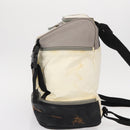 CHANEL Sports Line COCO Mark Backpack Nylon Leather White Silver CC Auth 149508-4