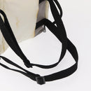 CHANEL Sports Line COCO Mark Backpack Nylon Leather White Silver CC Auth 149508-9