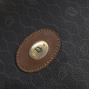 Christian Dior Honeycomb Canvas Boston Bag PVC Black Brown Auth 149510-15