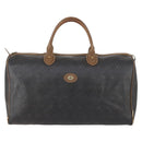 Christian Dior Honeycomb Canvas Boston Bag PVC Black Brown Auth 149510-2