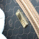 Christian Dior Honeycomb Canvas Boston Bag PVC Black Brown Auth 149510-20