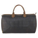 Christian Dior Honeycomb Canvas Boston Bag PVC Black Brown Auth 149510-3
